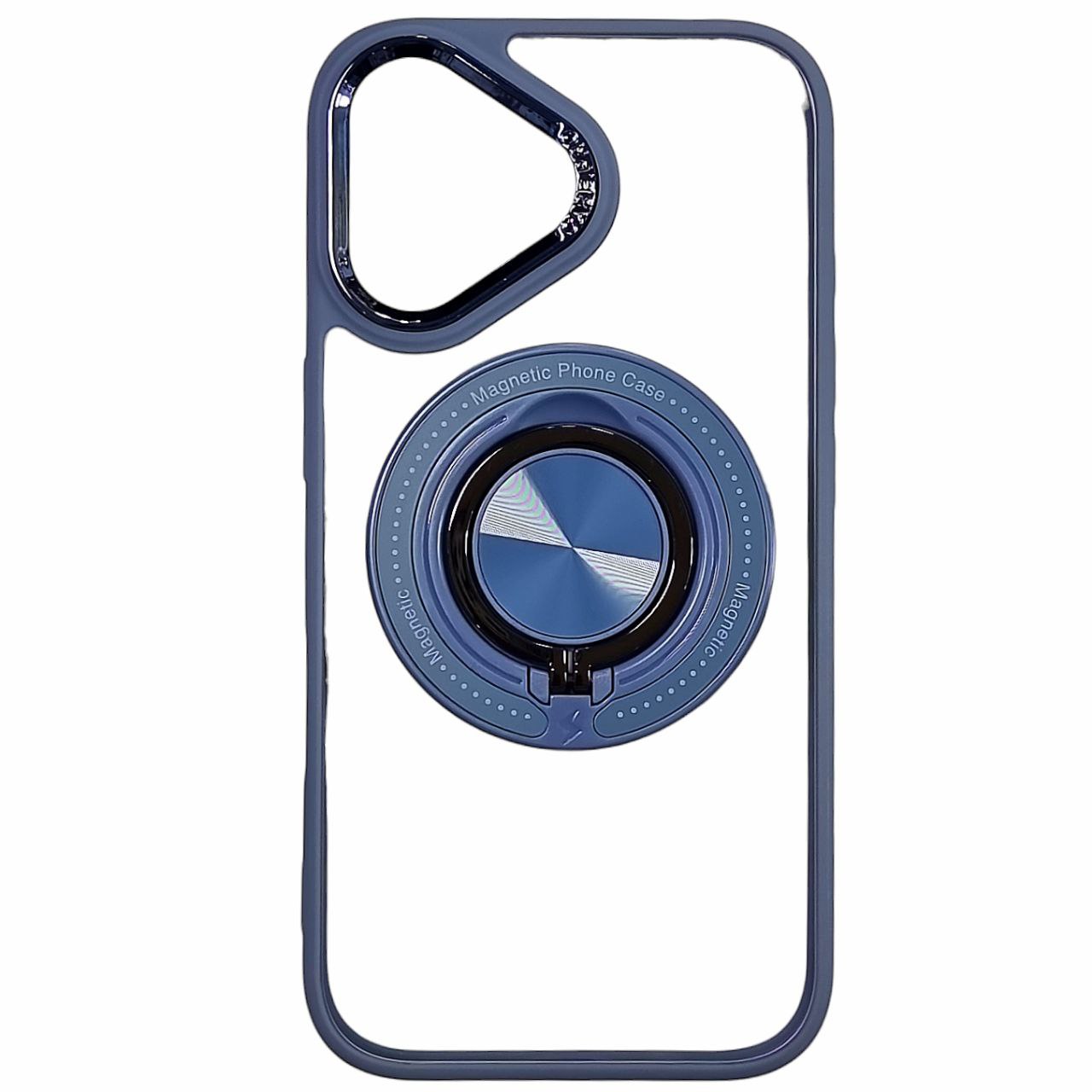 Накладка TPU+PC Metal Ring with Magnetic для iPhone 16- блакитний