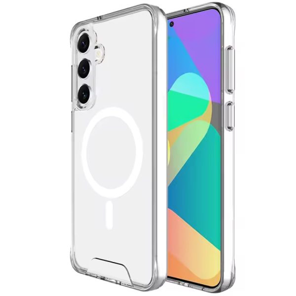Накладка TPU Space Case with Magnetic для Samsung S24 FE- прозорий