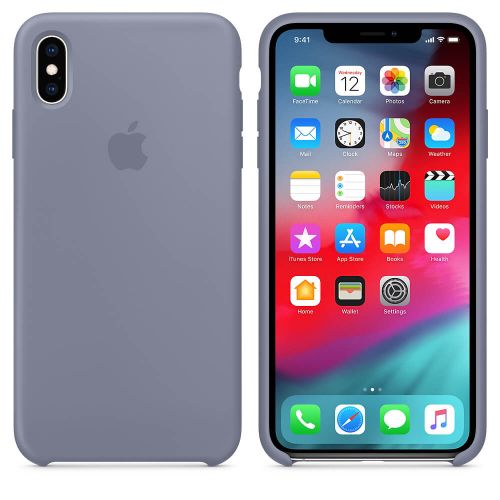 Накладка (з мікрофіброю) Silk для iPhone XS Max- №28 лавандово- сірий