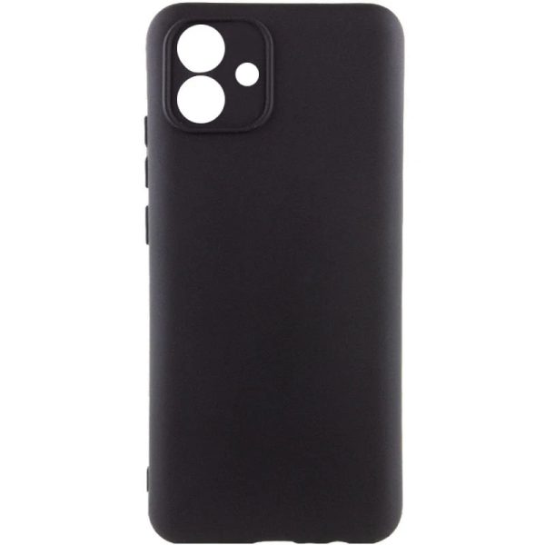 Накладка (з мікрофіброю) GETMAN Liquid Silk Full Camera для Samsung A04e- чорний