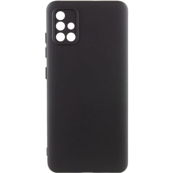 Накладка (з мікрофіброю) GETMAN Liquid Silk Full Camera для Samsung A71- чорний