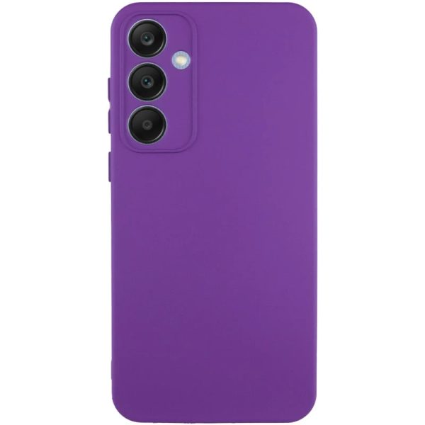 Накладка (з мікрофіброю) GETMAN Liquid Silk Full Camera для Samsung S24 FE- фіолетовий