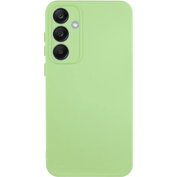 Накладка (з мікрофіброю) GETMAN Liquid Silk Full Camera для Samsung S24 FE- фісташковий