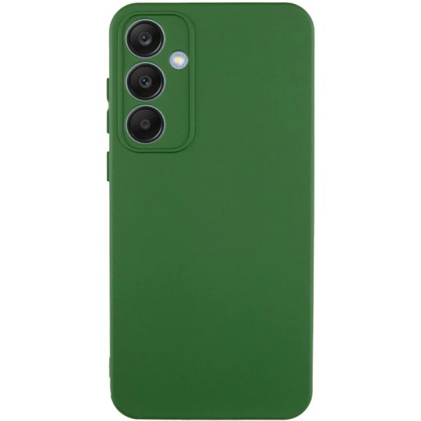 Накладка (з мікрофіброю) GETMAN Liquid Silk Full Camera для Samsung S24 FE- темно-зелений