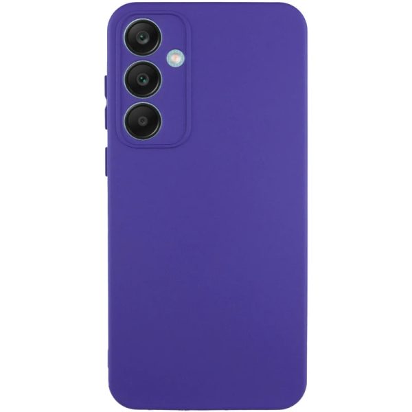 Накладка (з мікрофіброю) GETMAN Liquid Silk Full Camera для Samsung S24 FE- ультра-фіолетовий