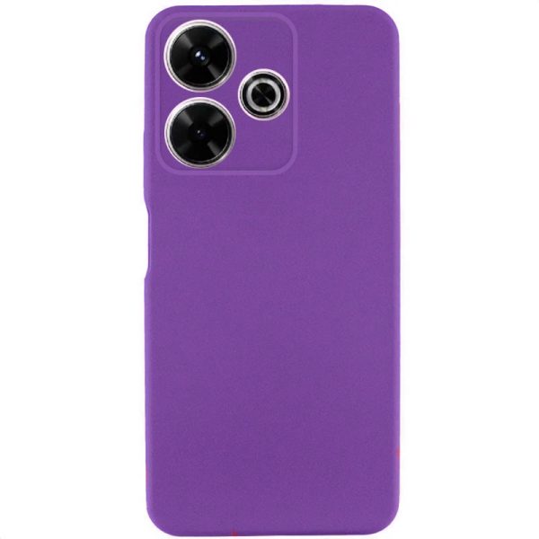 Накладка (з мікрофіброю) GETMAN Liquid Silk Full Camera для Xiaomi Redmi 13 4G / Poco M6 4G- фіолетовий