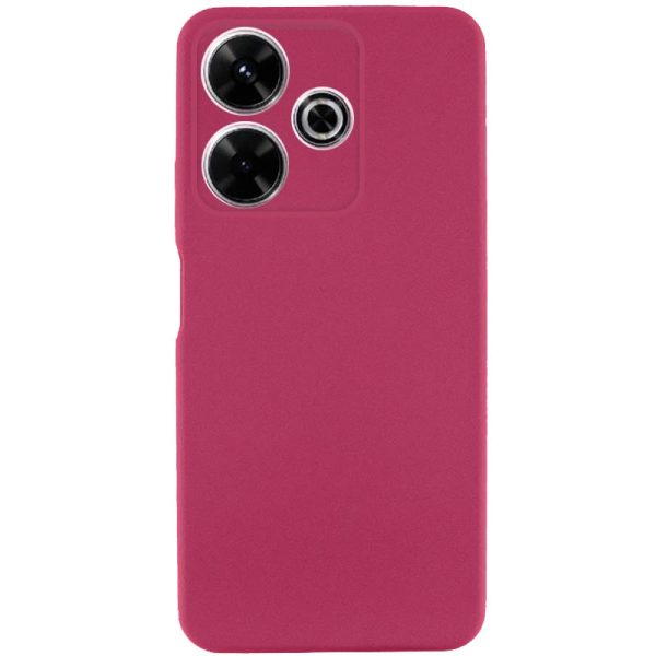 Накладка (з мікрофіброю) GETMAN Liquid Silk Full Camera для Xiaomi Redmi 13 4G / Poco M6 4G- марсала
