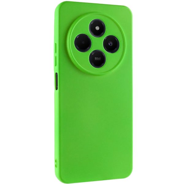 Накладка (з мікрофіброю) GETMAN Liquid Silk Full Camera для Xiaomi Redmi 14C / Redmi A4 / Poco C75- салатовий