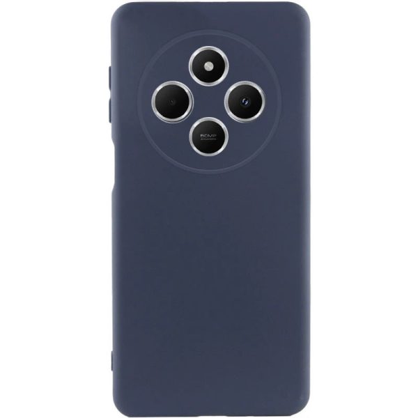 Накладка (з мікрофіброю) GETMAN Liquid Silk Full Camera для Xiaomi Redmi 14C / Redmi A4 / Poco C75- темно-синій