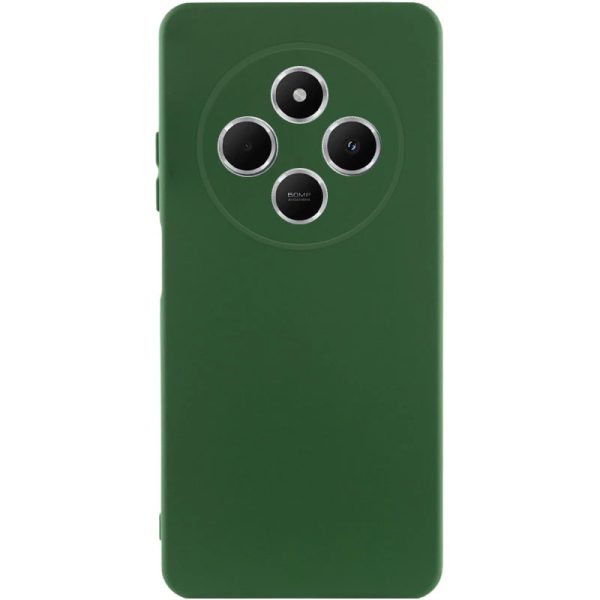 Накладка (з мікрофіброю) GETMAN Liquid Silk Full Camera для Xiaomi Redmi 14C / Redmi A4 / Poco C75- темно-зелений