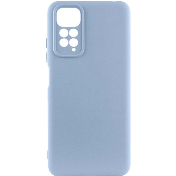 Накладка (з мікрофіброю) GETMAN Liquid Silk Full Camera для Xiaomi Redmi Note 11 4G / Note 11S- блакитний