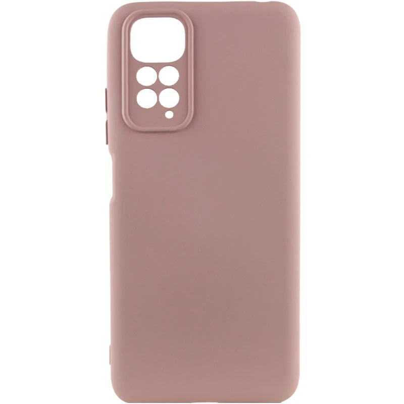 Накладка (з мікрофіброю) GETMAN Liquid Silk Full Camera для Xiaomi Redmi Note 11 4G / Note 11S- рожевий пісок