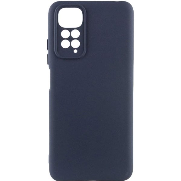 Накладка (з мікрофіброю) GETMAN Liquid Silk Full Camera для Xiaomi Redmi Note 11 4G / Note 11S- темно-синій