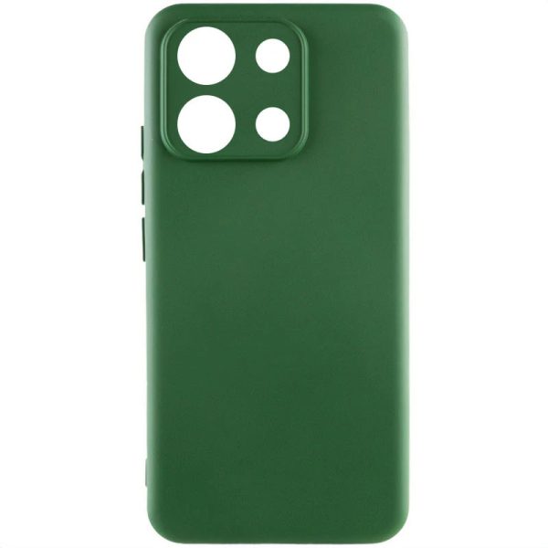 Накладка (з мікрофіброю) GETMAN Liquid Silk Full Camera для Xiaomi Redmi Note 13 Pro 4G / Poco M6 Pro 4G / Redmi Note 14s- темно-зелений