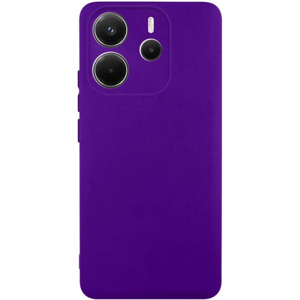 Накладка (з мікрофіброю) GETMAN Liquid Silk Full Camera для Xiaomi Redmi Note 14 4G (UA/Europe)- фіолетовий