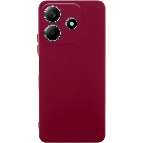 Накладка (з мікрофіброю) GETMAN Liquid Silk Full Camera для Xiaomi Redmi Note 14 5G- марсала