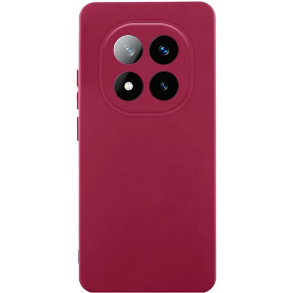 Накладка (з мікрофіброю) GETMAN Liquid Silk Full Camera для Xiaomi Redmi Note 14 Pro 5G- марсала