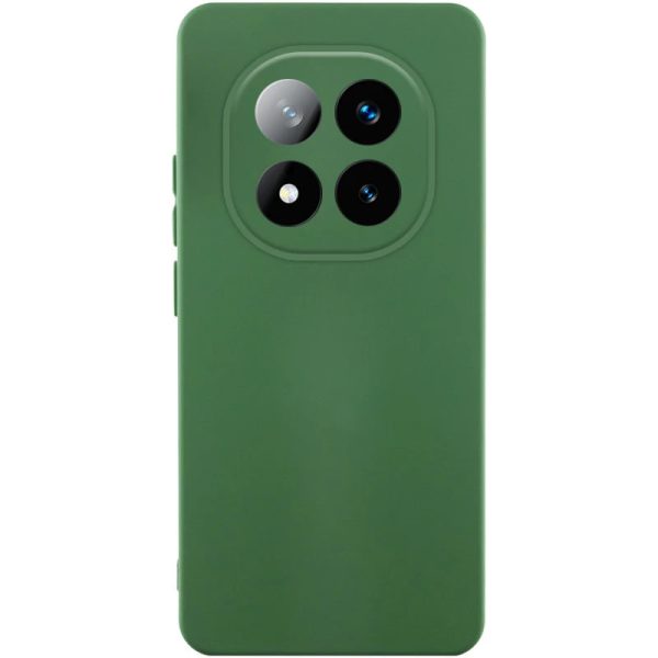 Накладка (з мікрофіброю) GETMAN Liquid Silk Full Camera для Xiaomi Redmi Note 14 Pro 5G- темно-зелений