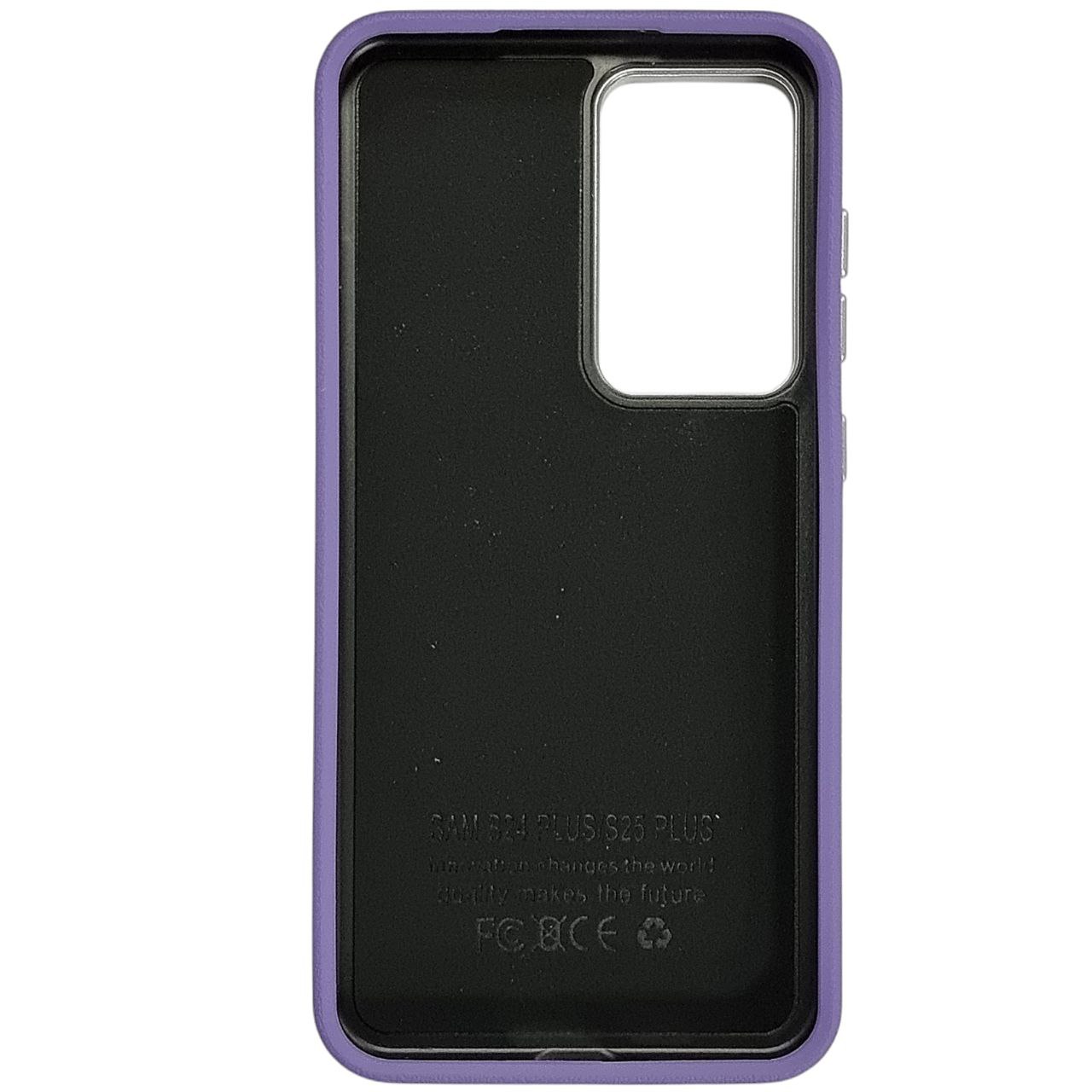 Накладка (з мікрофіброю) Leather Case Metal Buttons для Samsung A16 4G/5G- бузковий — изображение 3