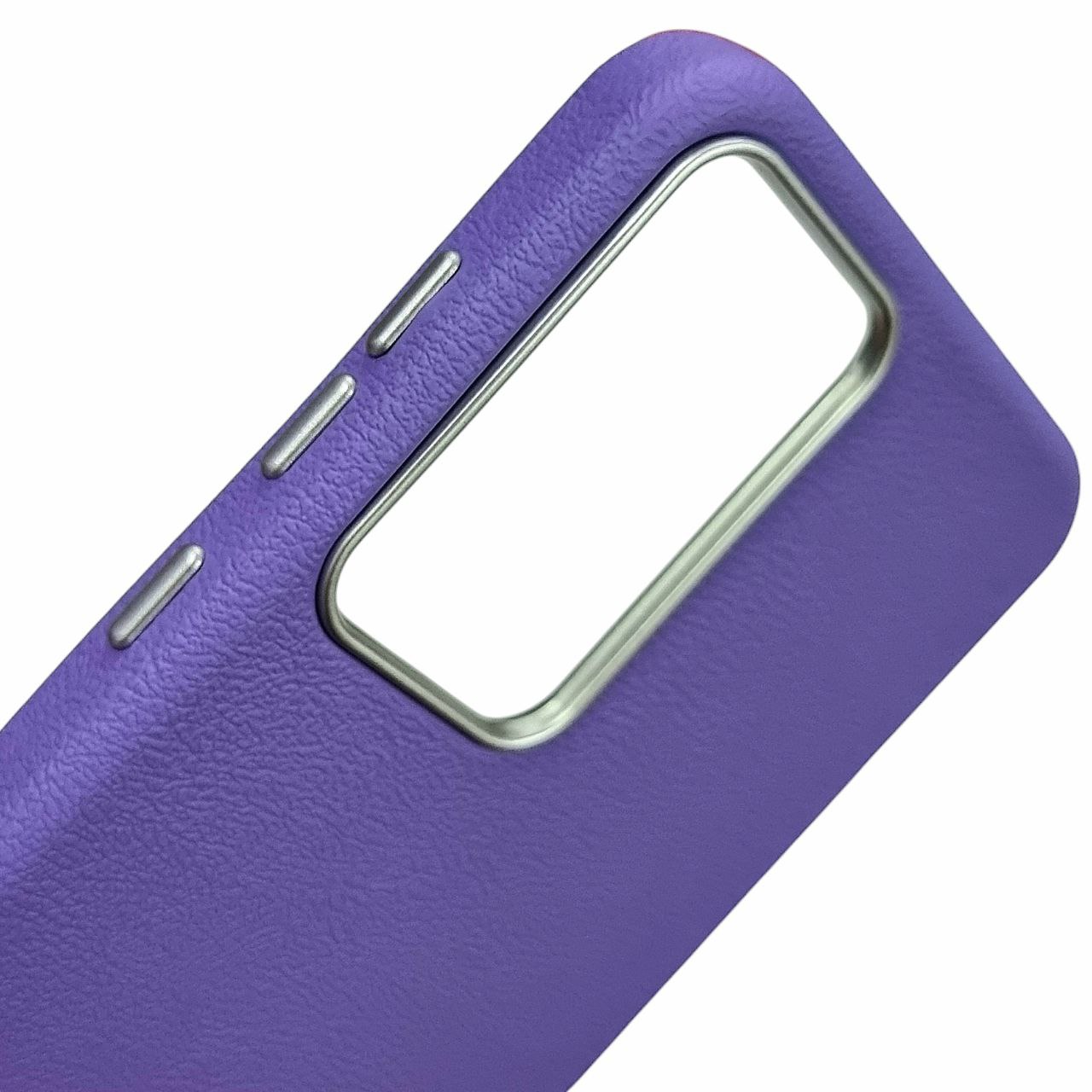 Накладка (з мікрофіброю) Leather Case Metal Buttons для Samsung A16 4G/5G- бузковий — изображение 2