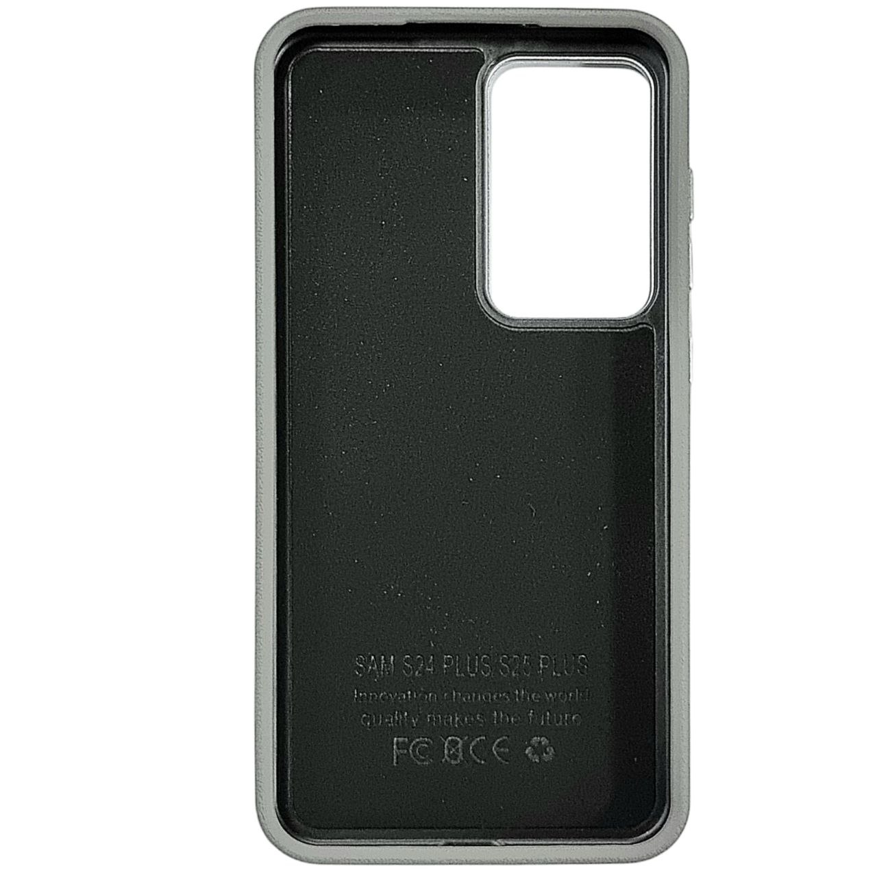 Накладка (з мікрофіброю) Leather Case Metal Buttons для Samsung S23 FE- сірий — изображение 3