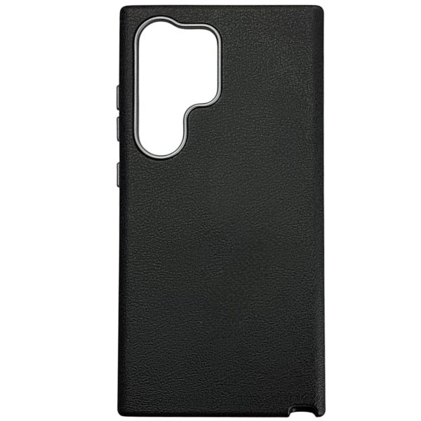 Накладка (з мікрофіброю) Leather Case Metal Buttons для Samsung S24 Ultra- чорний