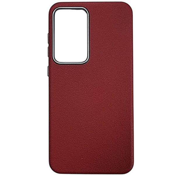 Накладка (з мікрофіброю) Leather Case Metal Buttons для Xiaomi Redmi 13C 4G/5G / Poco C65- марсала