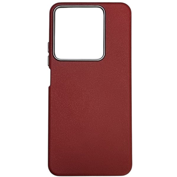 Накладка (з мікрофіброю) Leather Case Metal Buttons для Xiaomi Redmi Note 13 Pro 4G / Poco M6 Pro 4G / Redmi Note 14s- марсала