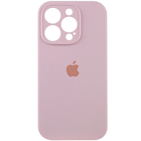 Накладка (з мікрофіброю) Silicon Case Full Camera для iPhone 13 Pro Max (6.7)- пудровий