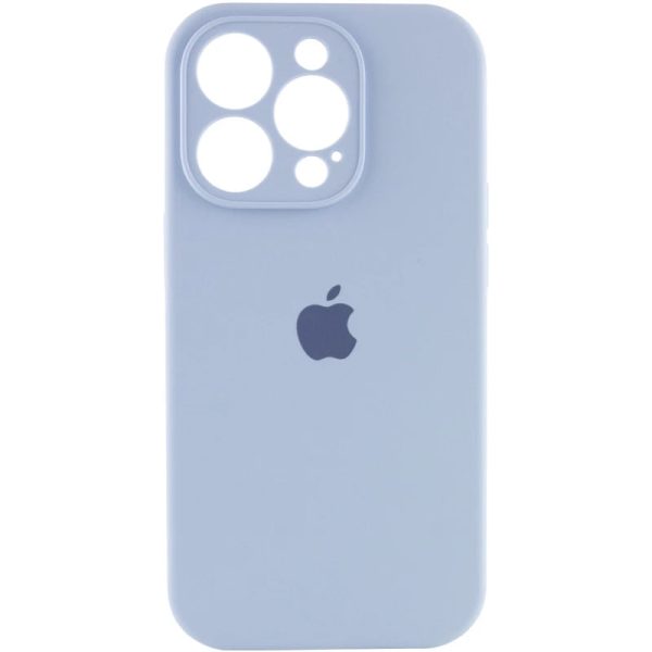 Накладка (з мікрофіброю) Silicon Case Full Camera для iPhone 13 Pro Max (6.7)- солодкий синій