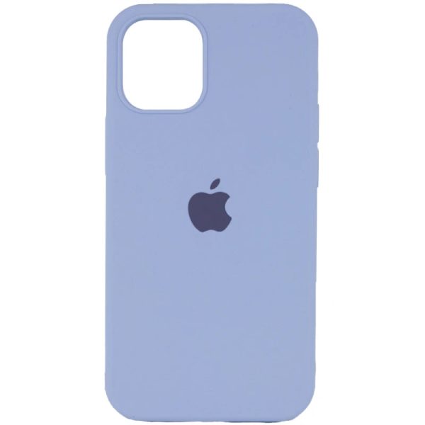 Накладка (з мікрофіброю) Silk Full Protective для iPhone 12 Pro Max- бузково блакитний