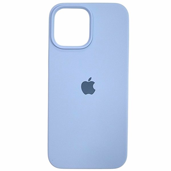 Накладка (з мікрофіброю) Silk Full Protective для iPhone 13 Pro Max- бузково блакитний