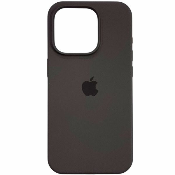 Накладка (з мікрофіброю) Silk Full Protective для iPhone 15 Pro- темно-коричневий