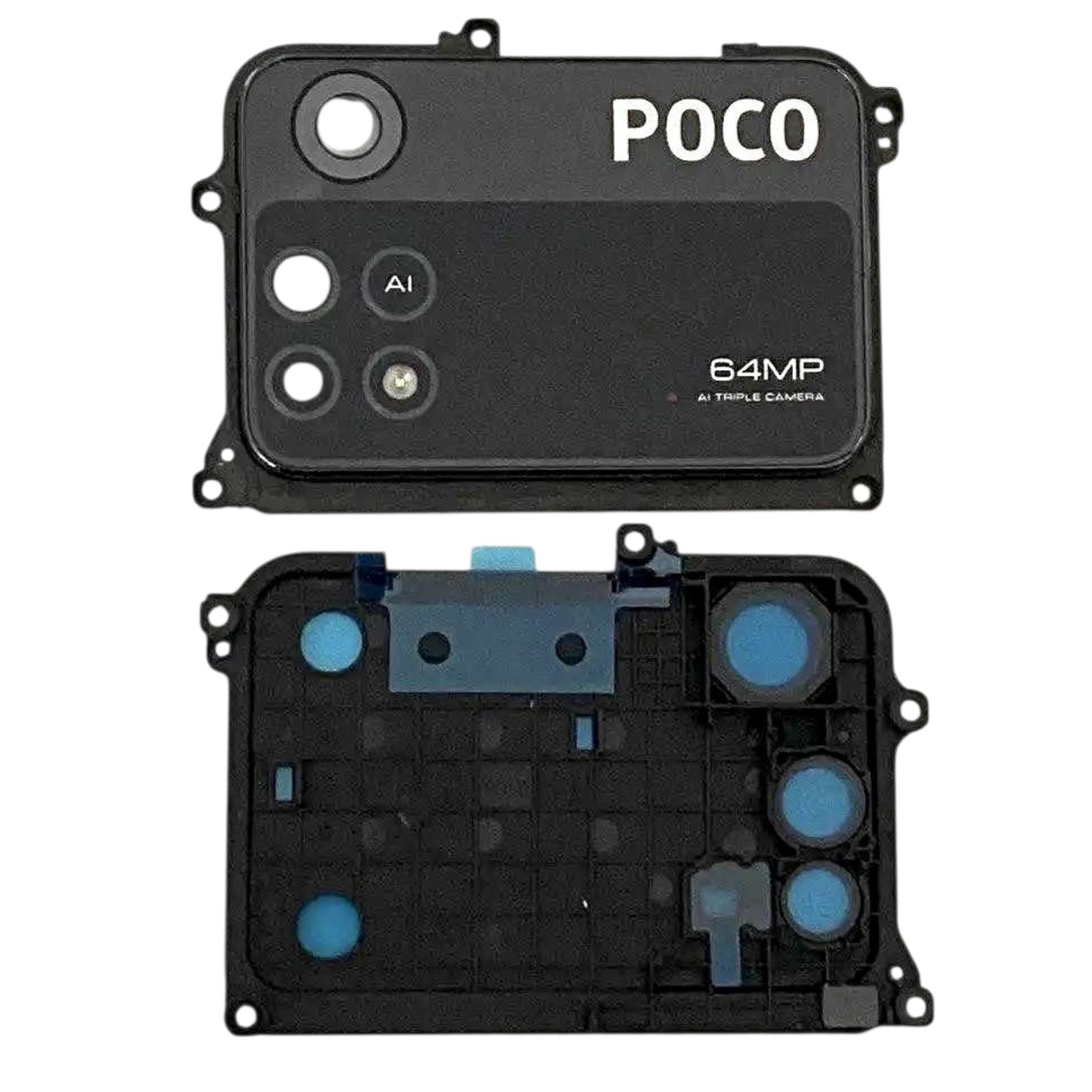 Скло камери для Xiaomi Poco M4 Pro 4G with frame (комплект) Black