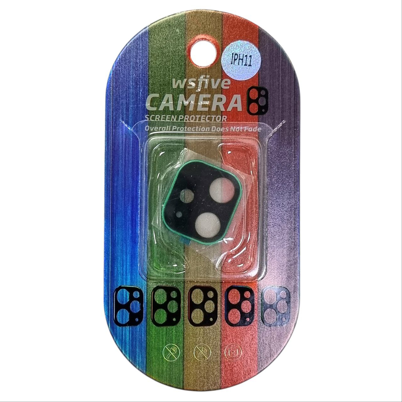 Скло захисне на камеру WSFIVE CAMERA для iPhone 11- чорно- зелений — изображение 2