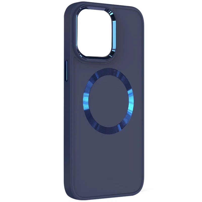Накладка Bonbon Metal Style with Magnetic для iPhone 14 Pro Max- синій
