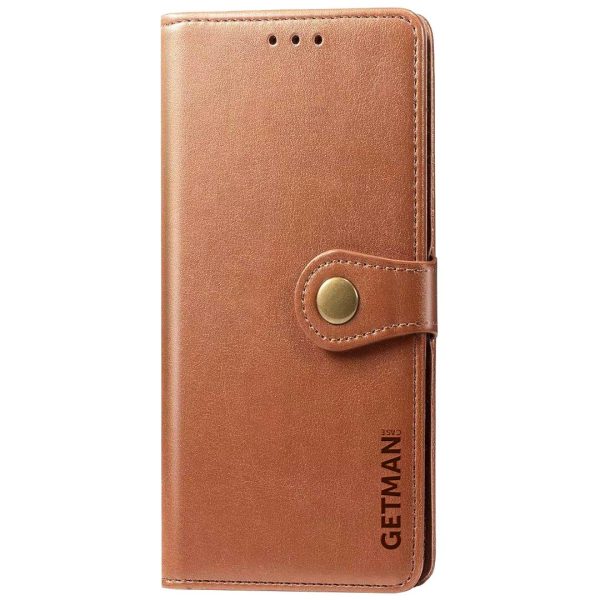 Чохол-книжка GETMAN Gallant шкіряний для Xiaomi Redmi Note 9 / Redmi 10X- коричневий
