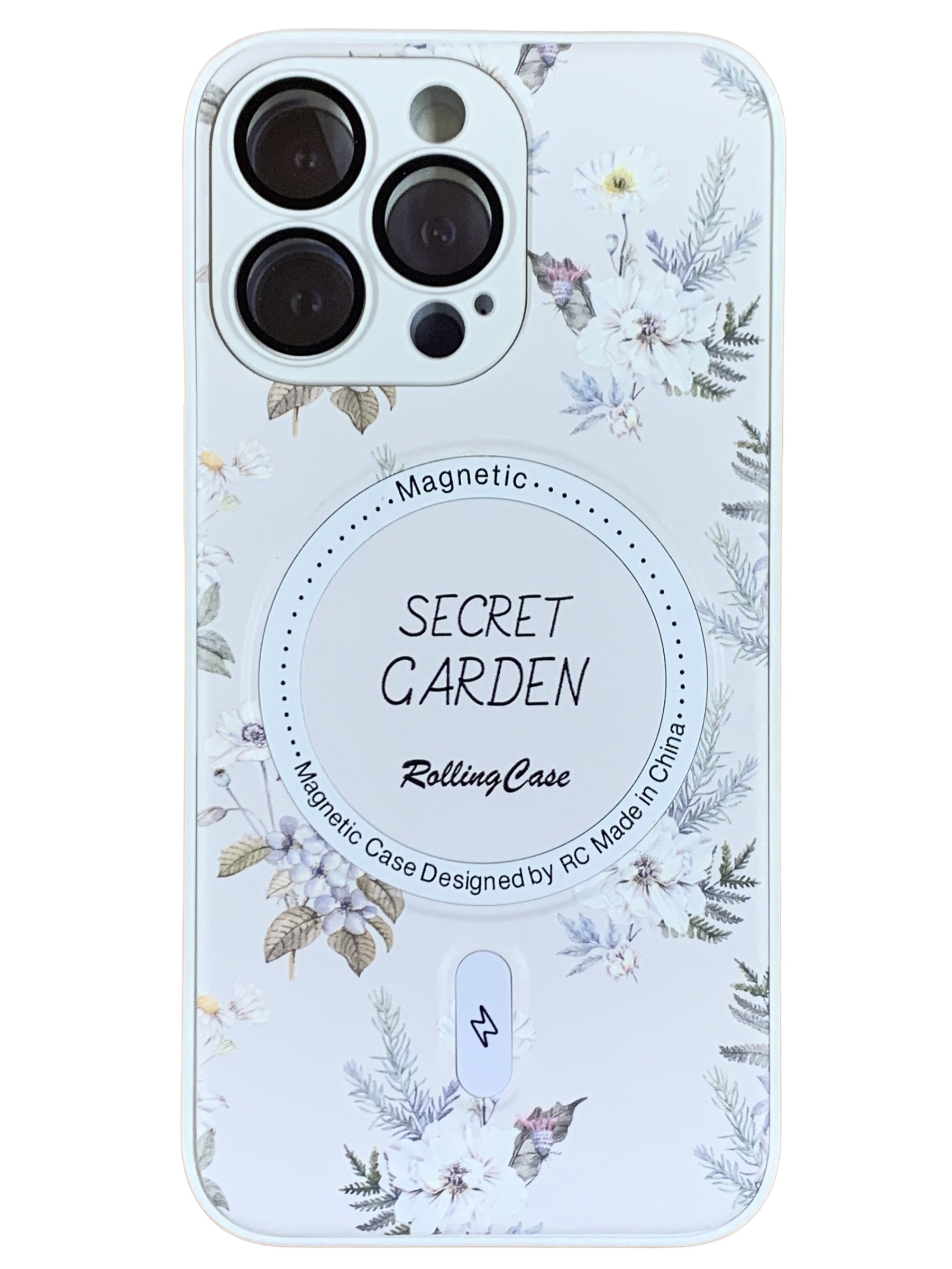 Накладка Secret Garden with Magnetic для iPhone 14 Pro Max (6.7`)- білий