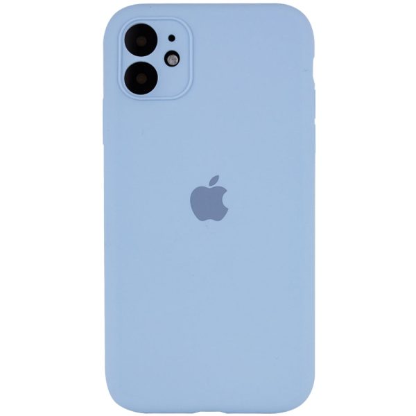 Накладка (з мікрофіброю) Silk Full Camera Protective для iPhone 13 Pro (6.1`)- бузково блакитний