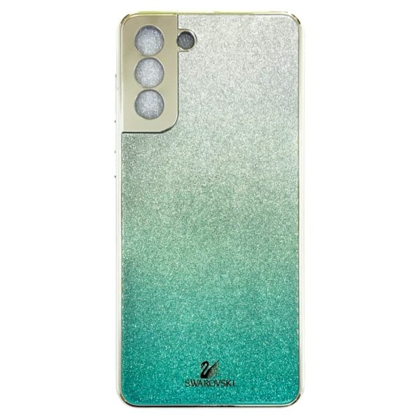 Накладка Swarovski Full Camera для Samsung S21 Plus- бірюзовий