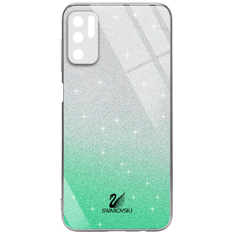 Накладка Swarovski Full Camera для Xiaomi Redmi Note 10 5G / Poco M3 Pro- бірюзовий