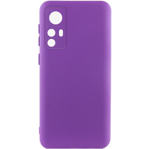 Накладка (з мікрофіброю) Silicone Cover Lakshmi Full Camera для Xiaomi 12T / 12T Pro- фіолетовий