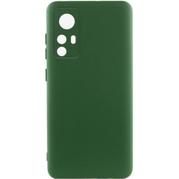 Накладка (з мікрофіброю) Silicone Cover Lakshmi Full Camera для Xiaomi 12T / 12T Pro- темно-зелений