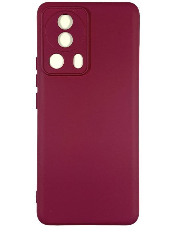 Накладка (з мікрофіброю) Silicone Cover Lakshmi Full Camera для Xiaomi 13 Lite- марсала