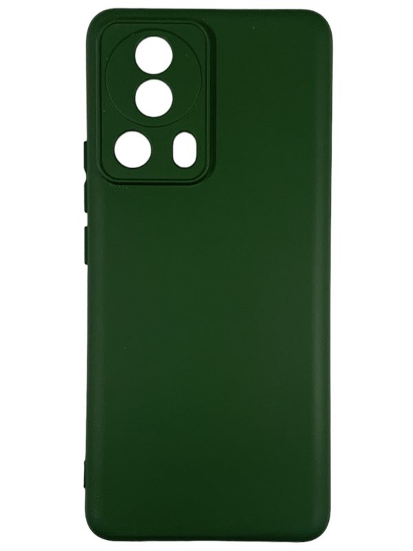 Накладка (з мікрофіброю) Silicone Cover Lakshmi Full Camera для Xiaomi 13 Lite- темно-зелений