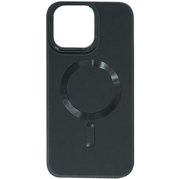 Накладка шкіряна Bonbon Leather Metal Style with Magnetic для iPhone 13- чорний