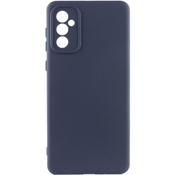 Накладка (з мікрофіброю) GETMAN Liquid Silk Full Camera для Samsung S24 FE- темно-синій