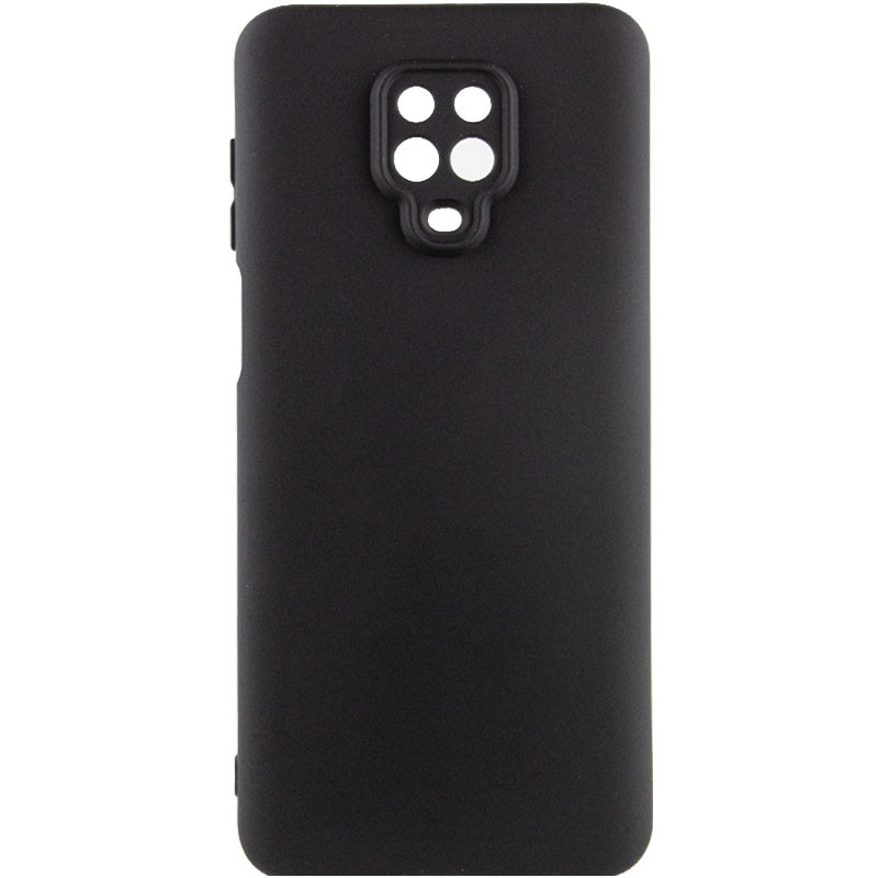 Накладка (з мікрофіброю) GETMAN Liquid Silk Full Camera для Xiaomi Redmi Note 9 Pro / Note 9s- чорний
