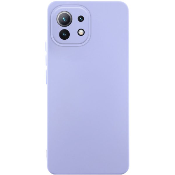 Накладка (з мікрофіброю) Silicone Cover Lakshmi Full Camera для Xiaomi Mi 11 Lite- бузковий