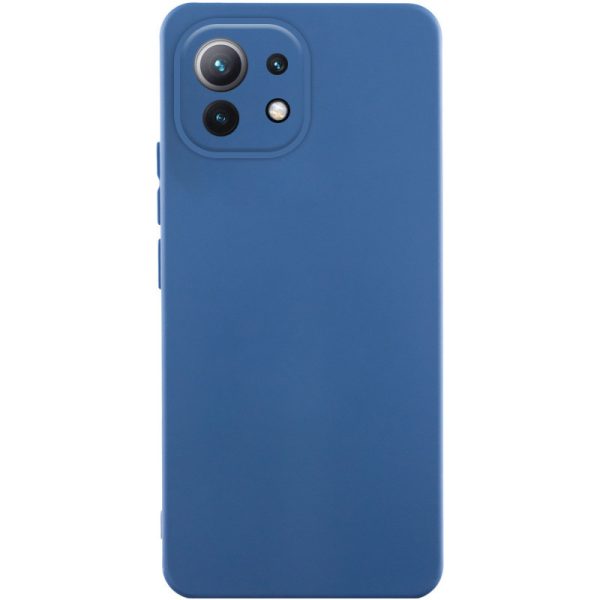 Накладка (з мікрофіброю) Silicone Cover Lakshmi Full Camera для Xiaomi Mi 11 Lite- темно-синій